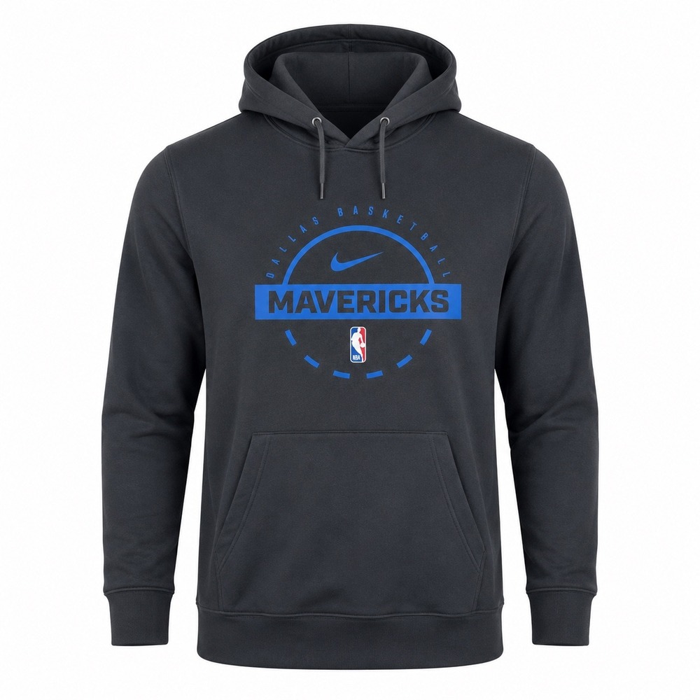 Nike Dallas Mavericks NBA Mens Black Pullover Basketball Hoodie Large sportswear